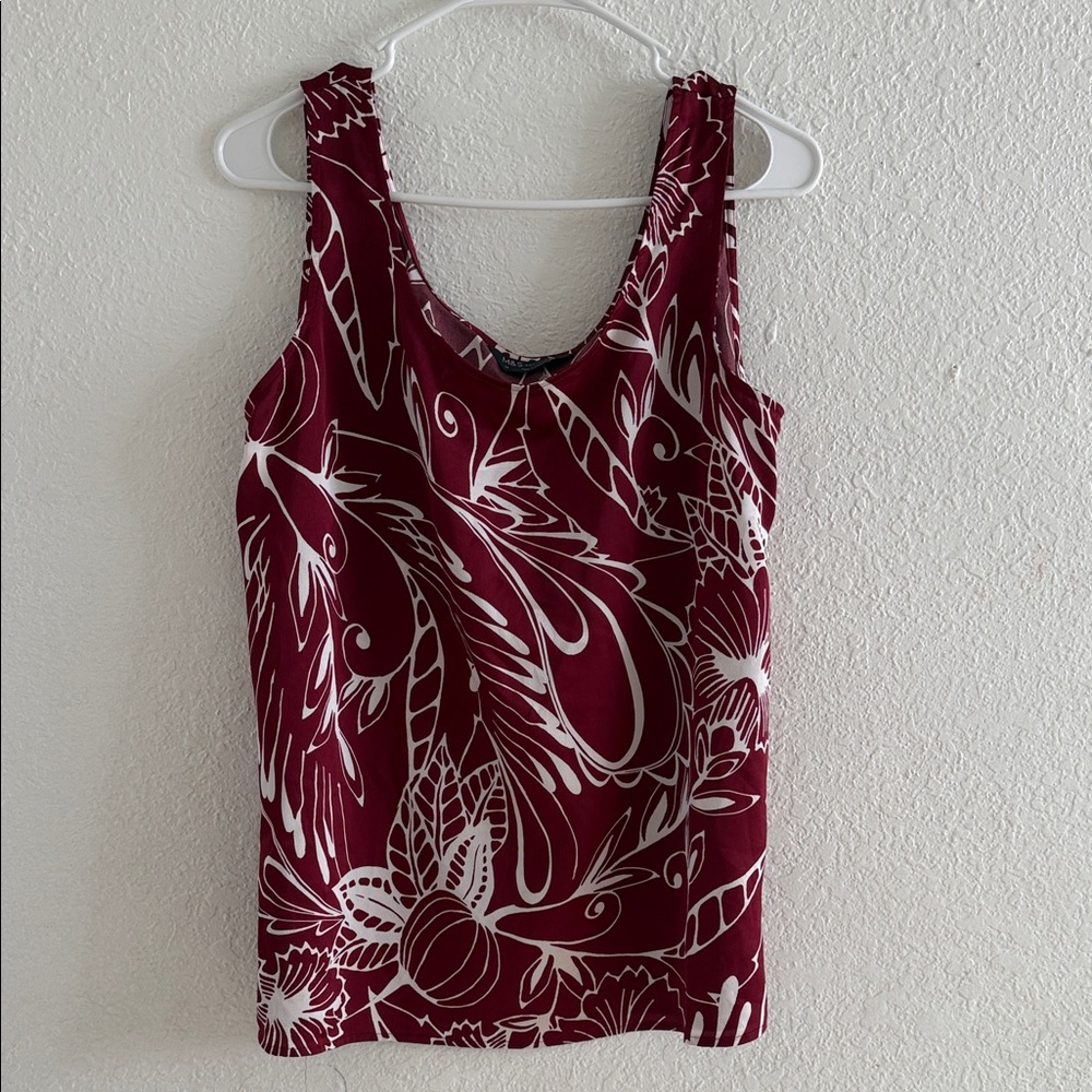Elegant Burgundy Floral Tank Top